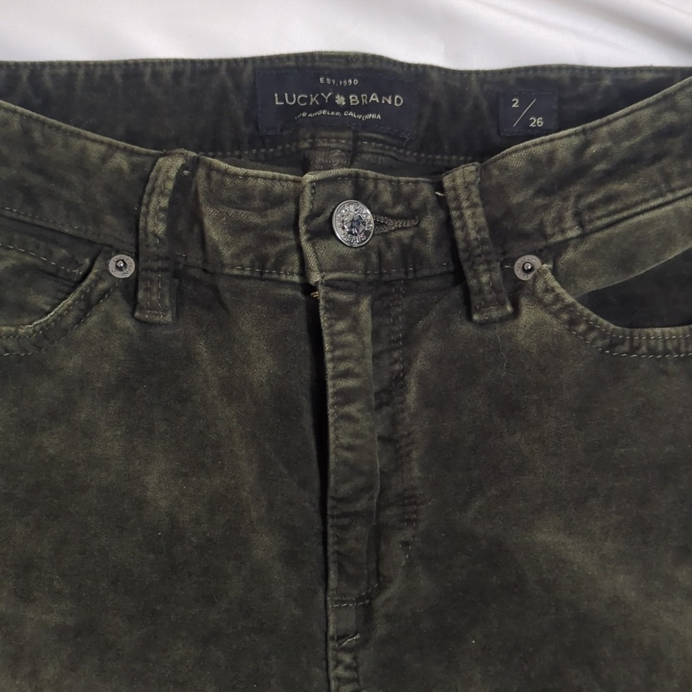 Lucky Brand Brooke Legging Jean, Color Forest Green Velvet Size 2 - Picture 9 of 16